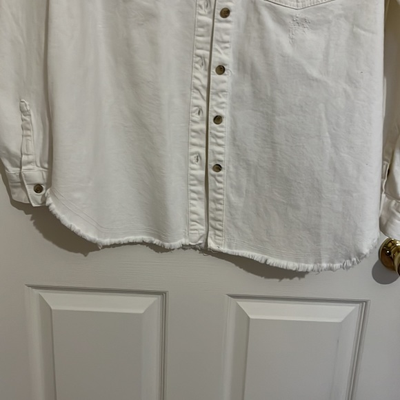 Anthropologie Pilcro White Denim Jean Jacket - Picture 6 of 7